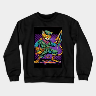 Stylish Psychedelic Cat Crewneck Sweatshirt